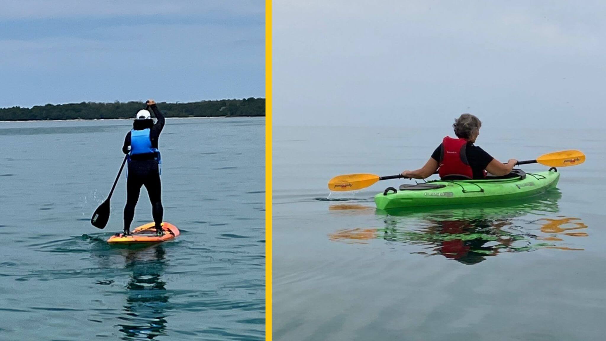 SUP Paddle one blade vs kayak paddle has two blades