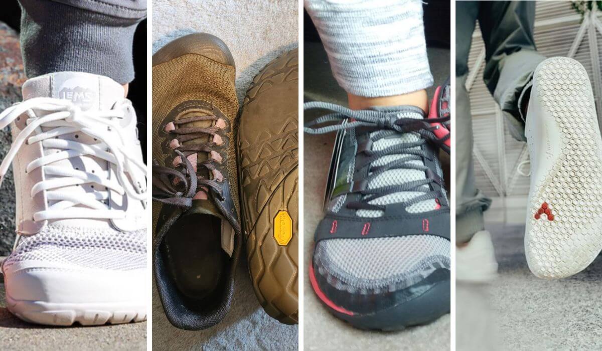 Four popular brands that carry barefoot running shoes.