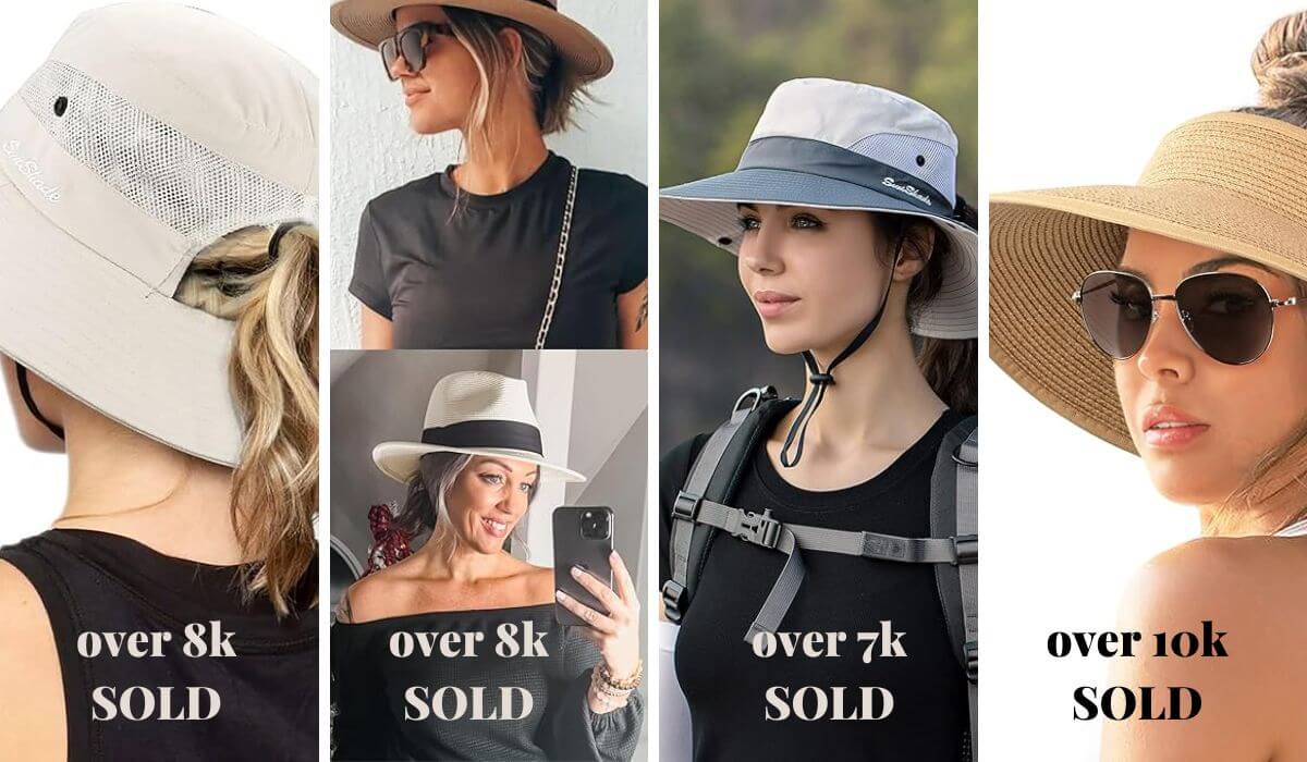 Four Sun hats selling over 7,000 a month on Amazon!